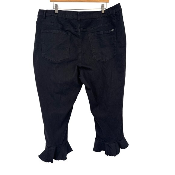 Dg2 Diane Gilman Black Ruffle Hem Denim Pants jeans Womens Size 22W plus new - Picture 4 of 4